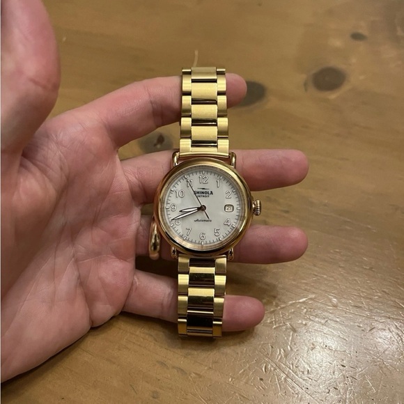 Shinola Gold Watch with White Dial - Picture 1 of 7